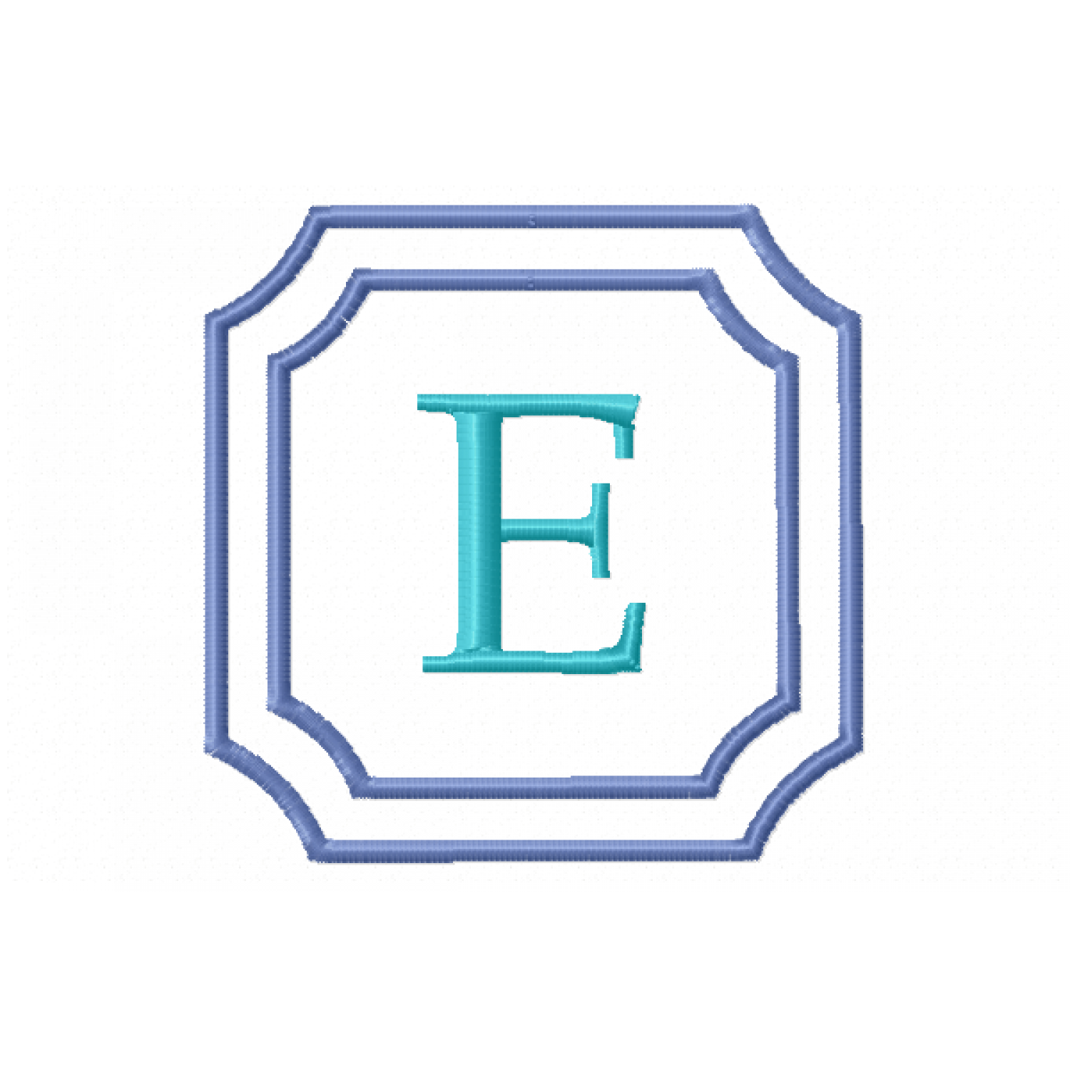 Double Framed Monogram Letter E Embroidery Design Free 4X4