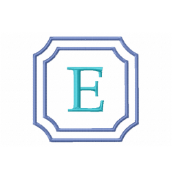 Double Framed Monogram Letter E Embroidery Design Free 4X4