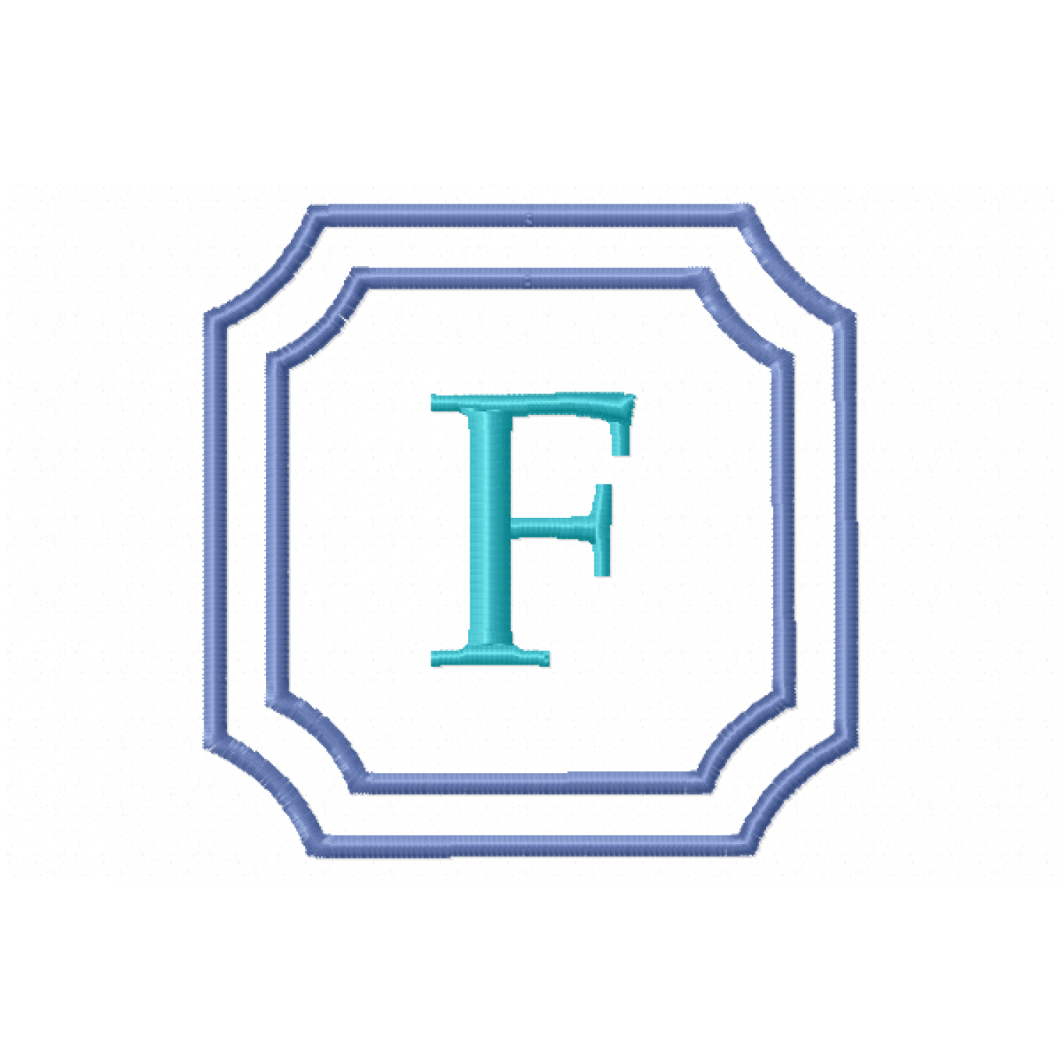 Double Framed Monogram Letter F Embroidery Design Free 4X4