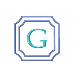 Double Framed Monogram Letter G Embroidery Design Free 4X4