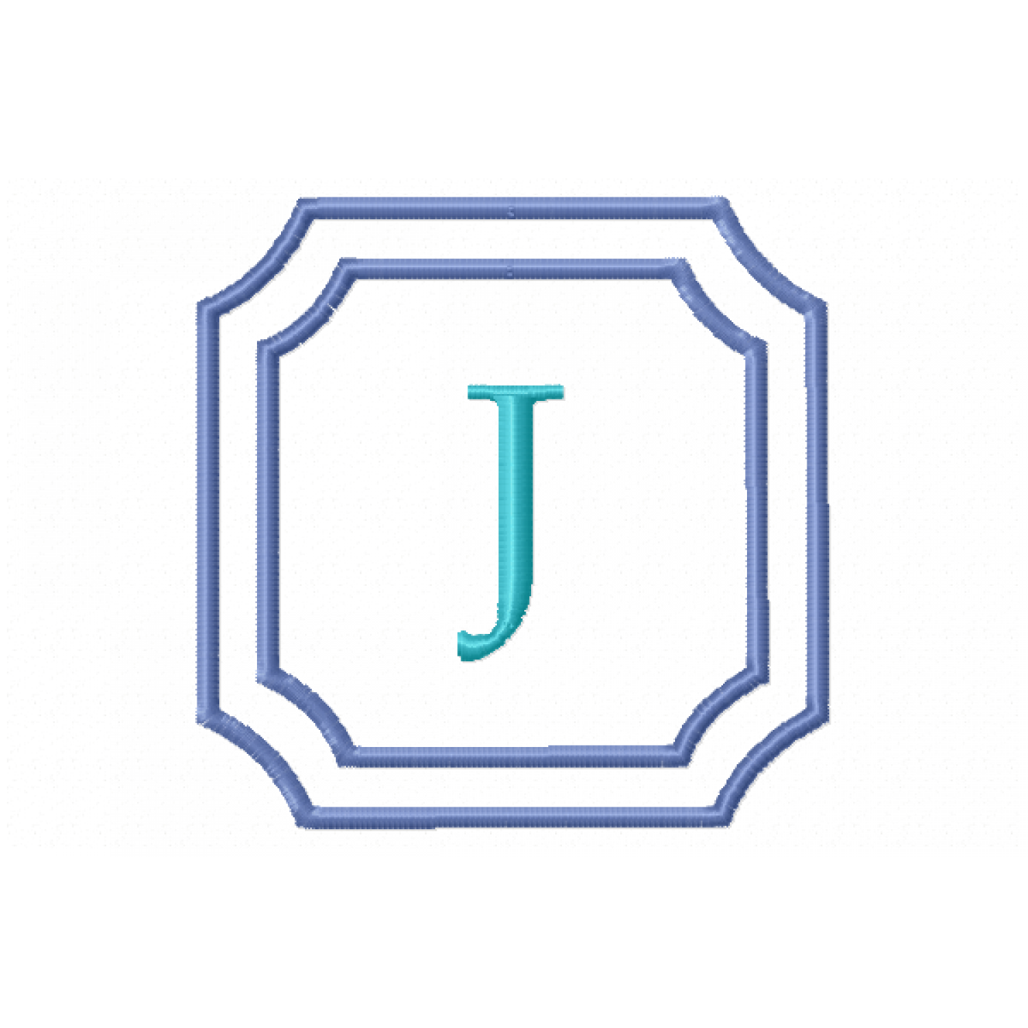 Double Framed Monogram Letter J Embroidery Design Free 4X4