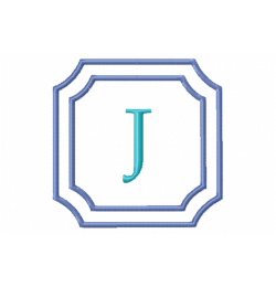 Double Framed Monogram Letter J Embroidery Design Free 4X4
