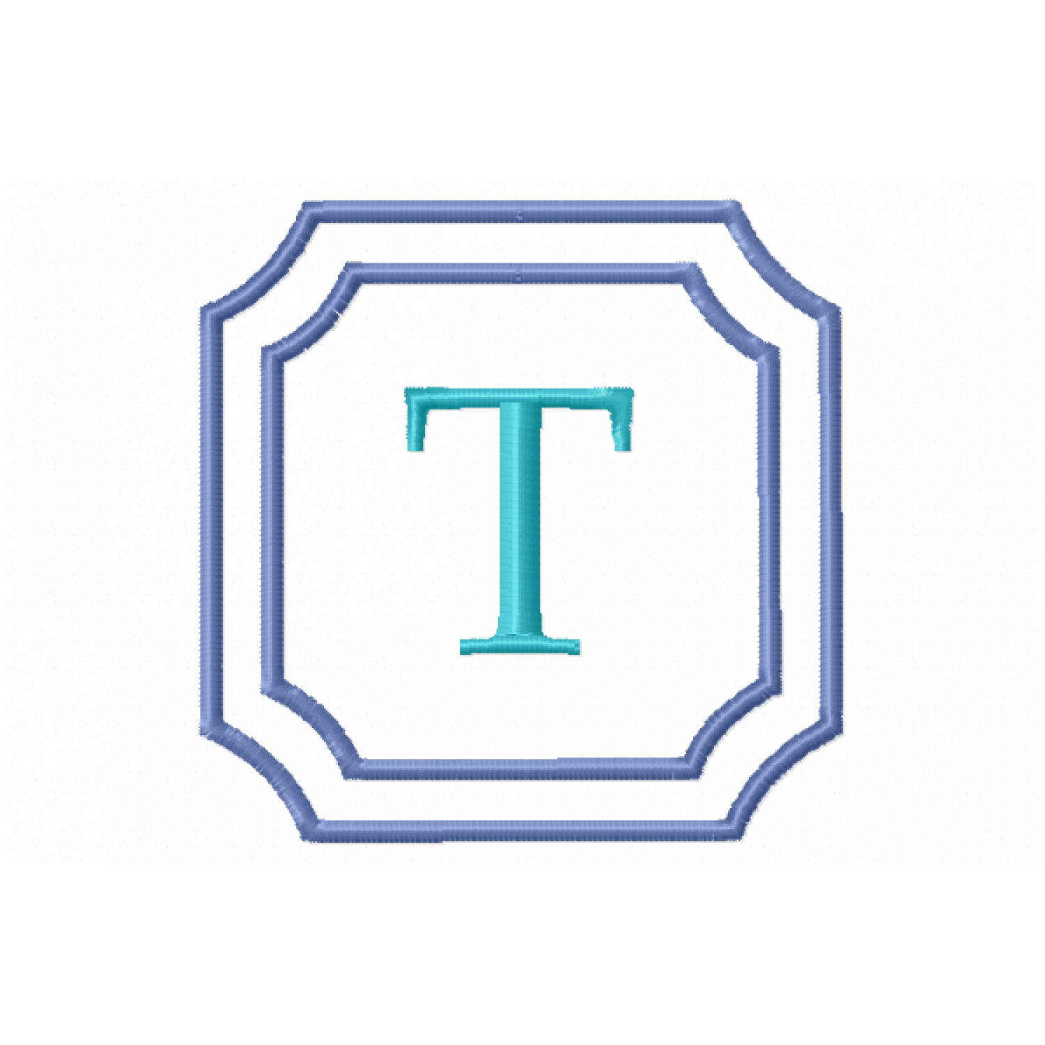 Double Framed Monogram Letter T Embroidery Design Free 4x4