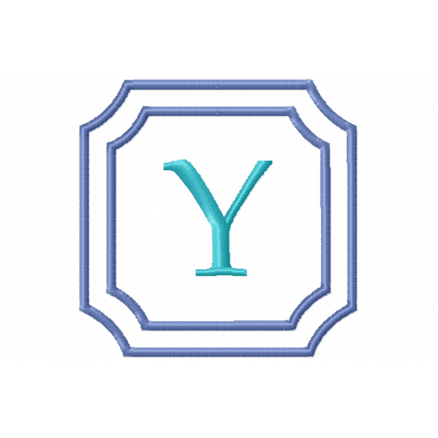 Double Framed Monogram Letter Y Embroidery Design