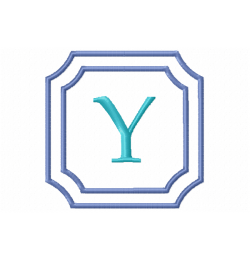 Double Framed Monogram Letter Y Embroidery Design