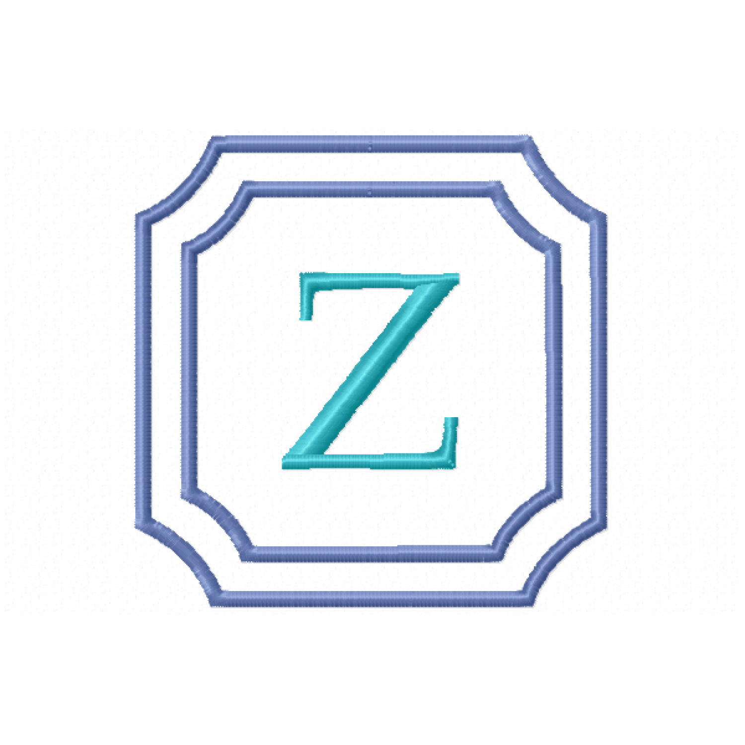 Double Framed Monogram Letter Z Embroidery Design