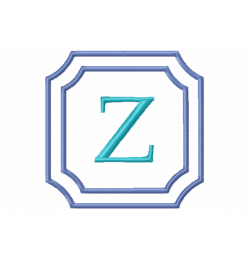 Double Framed Monogram Letter Z Embroidery Design