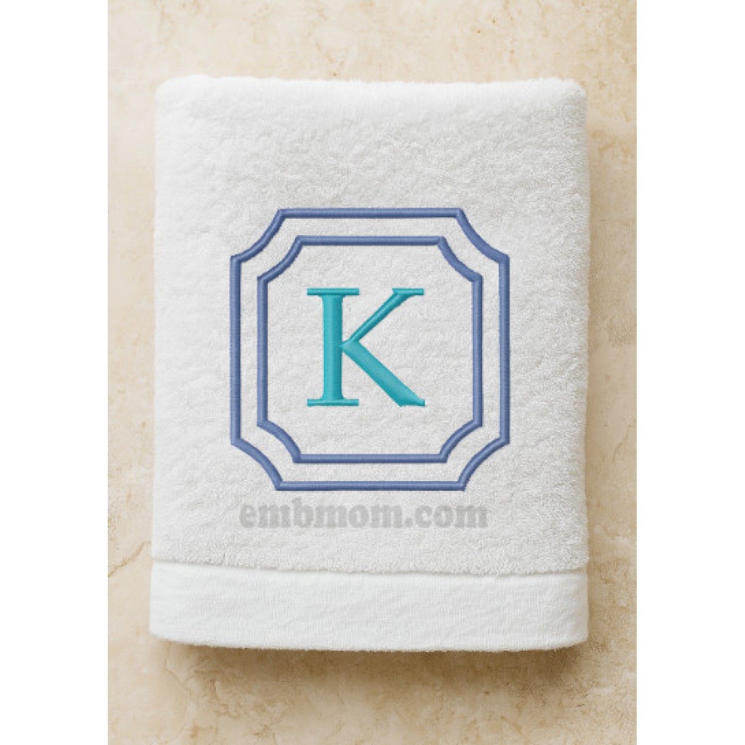 Double Framed Monogram Letter K Embroidery Design