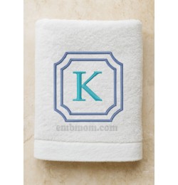 Double Framed Monogram Letter K Embroidery Design