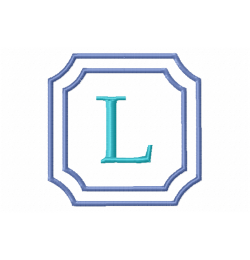 Double Framed Monogram Letter L Embroidery Design Free 4X4