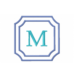 Double Framed Monogram Letter M Embroidery Design Free 4X4