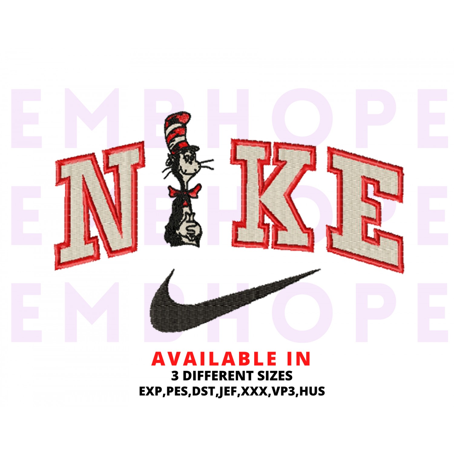 Funny Cat Hat Sport Embroidery Design