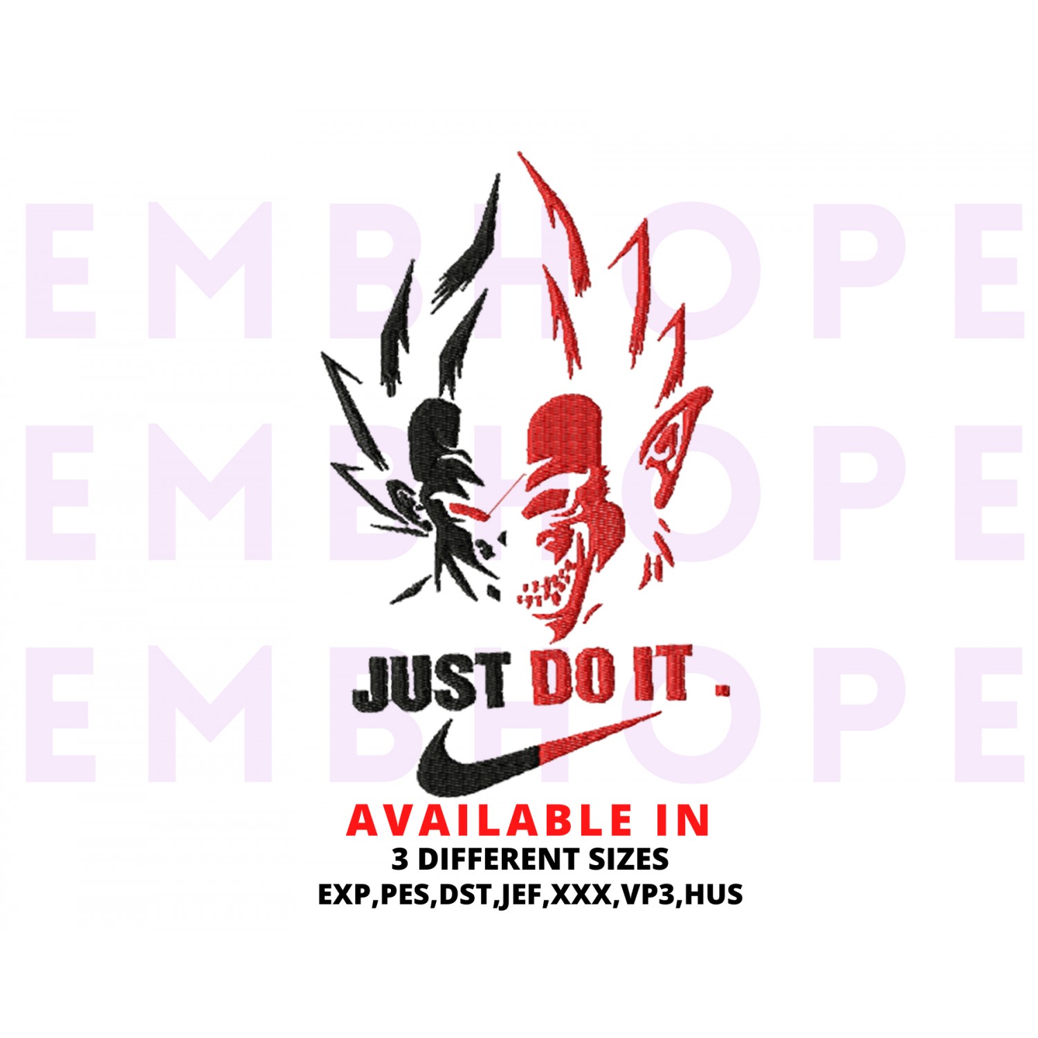 Anime Motivational Embroidery Design