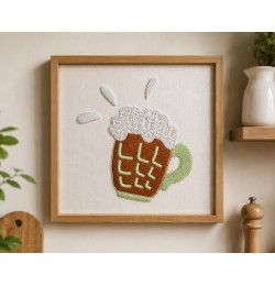 Foamy Beer Mug Embroidery Design