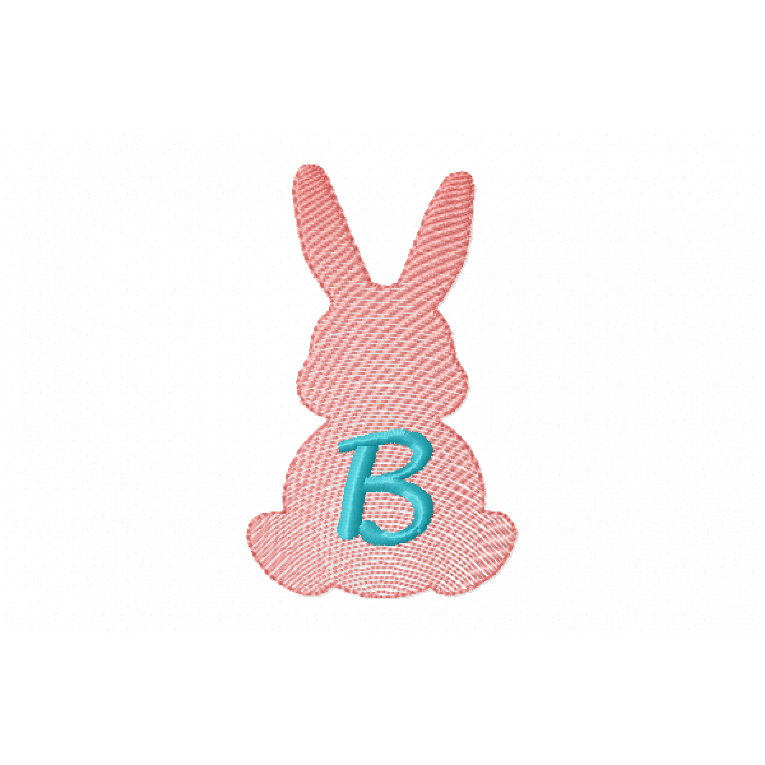 Easter Bunny Letter B Embroidery Design Free 4x4