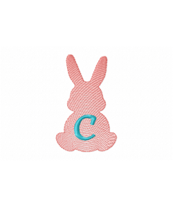 Easter Bunny Letter C Embroidery Design free 4x4 Easter Bunny Letter C Embroidery Design free 4x4