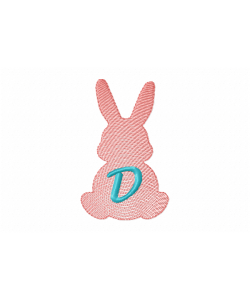 Easter Bunny Letter D Embroidery Design free 4x4 Easter Bunny Letter D Embroidery Design free 4x4