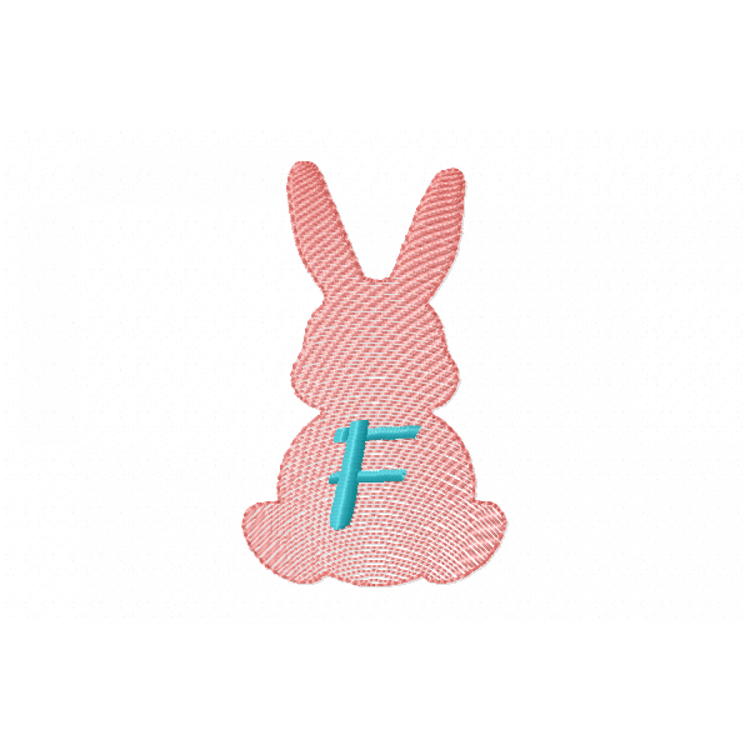 Easter Bunny Letter F Embroidery Design free 4x4
