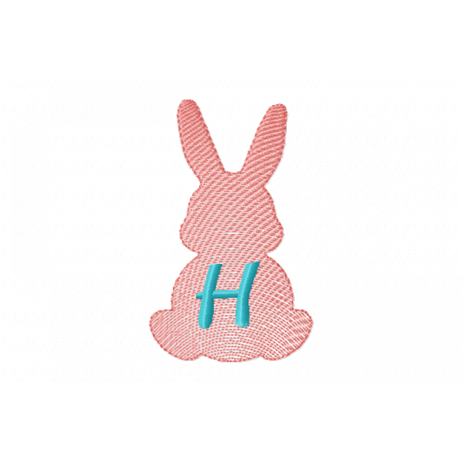 Easter Bunny Letter H Embroidery Design free 4x4
