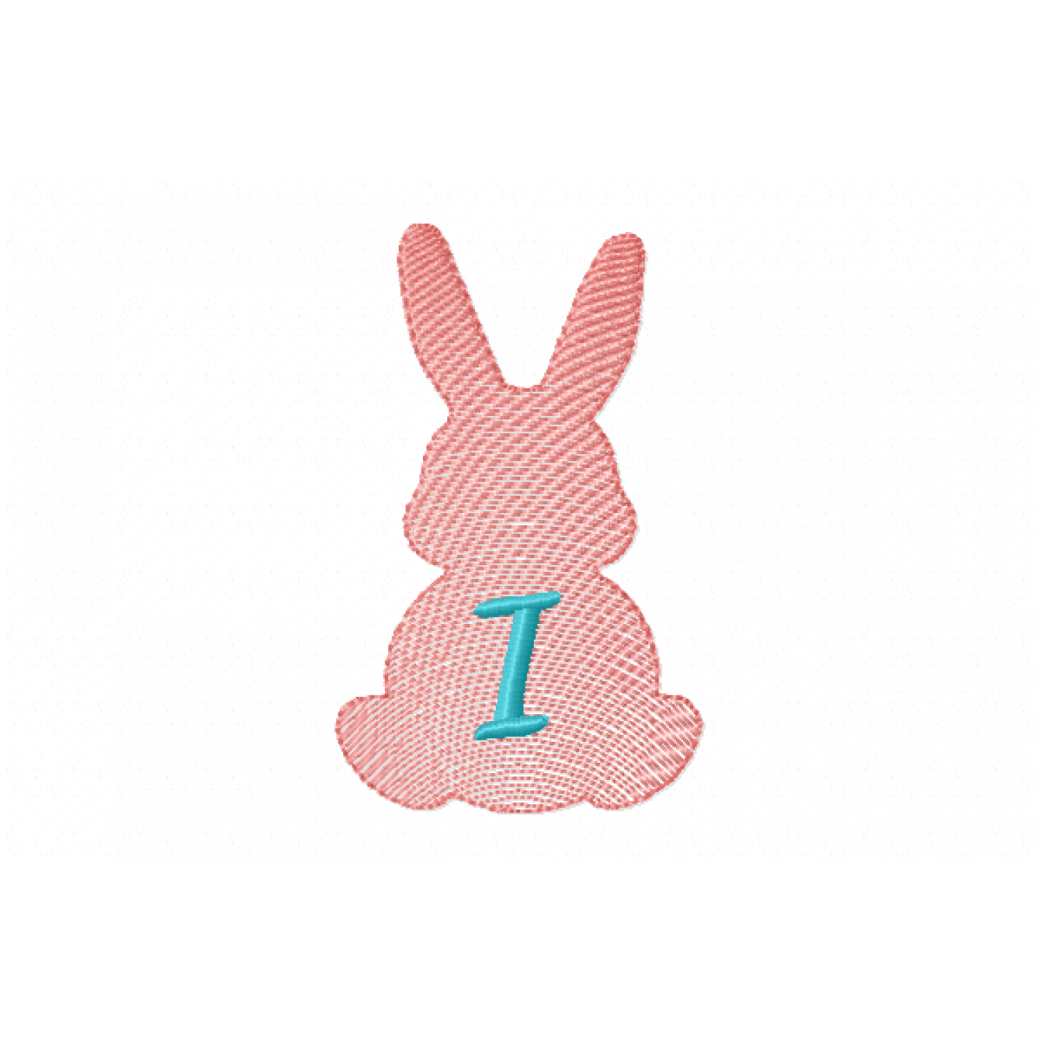Easter Bunny Letter I Embroidery Design free 4x4