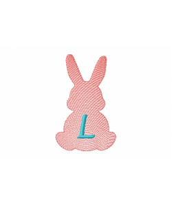 Easter Bunny Letter L Embroidery Design Free 4x4