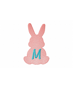 Easter Bunny Letter M Embroidery Design free 4x4