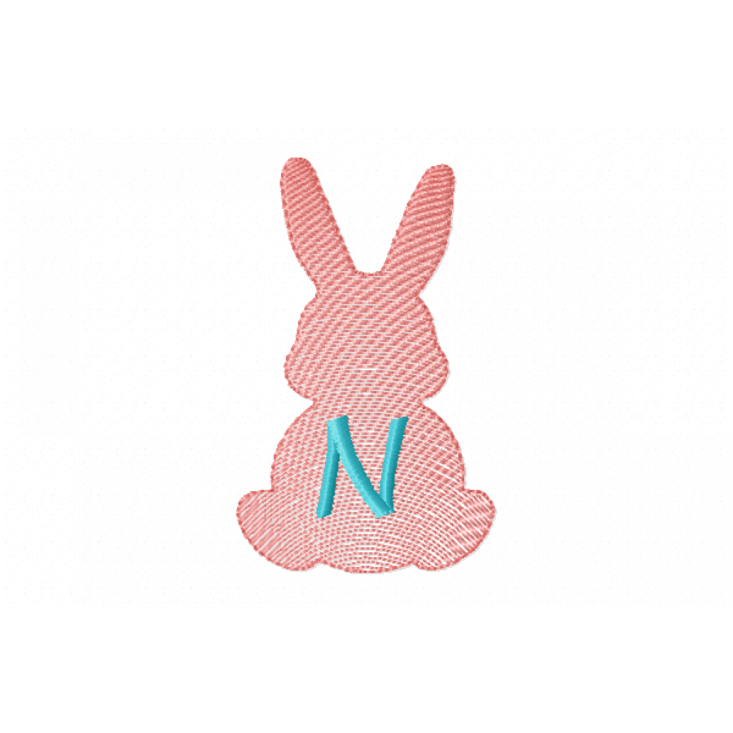 Easter Bunny Letter N Embroidery Design free 4x4