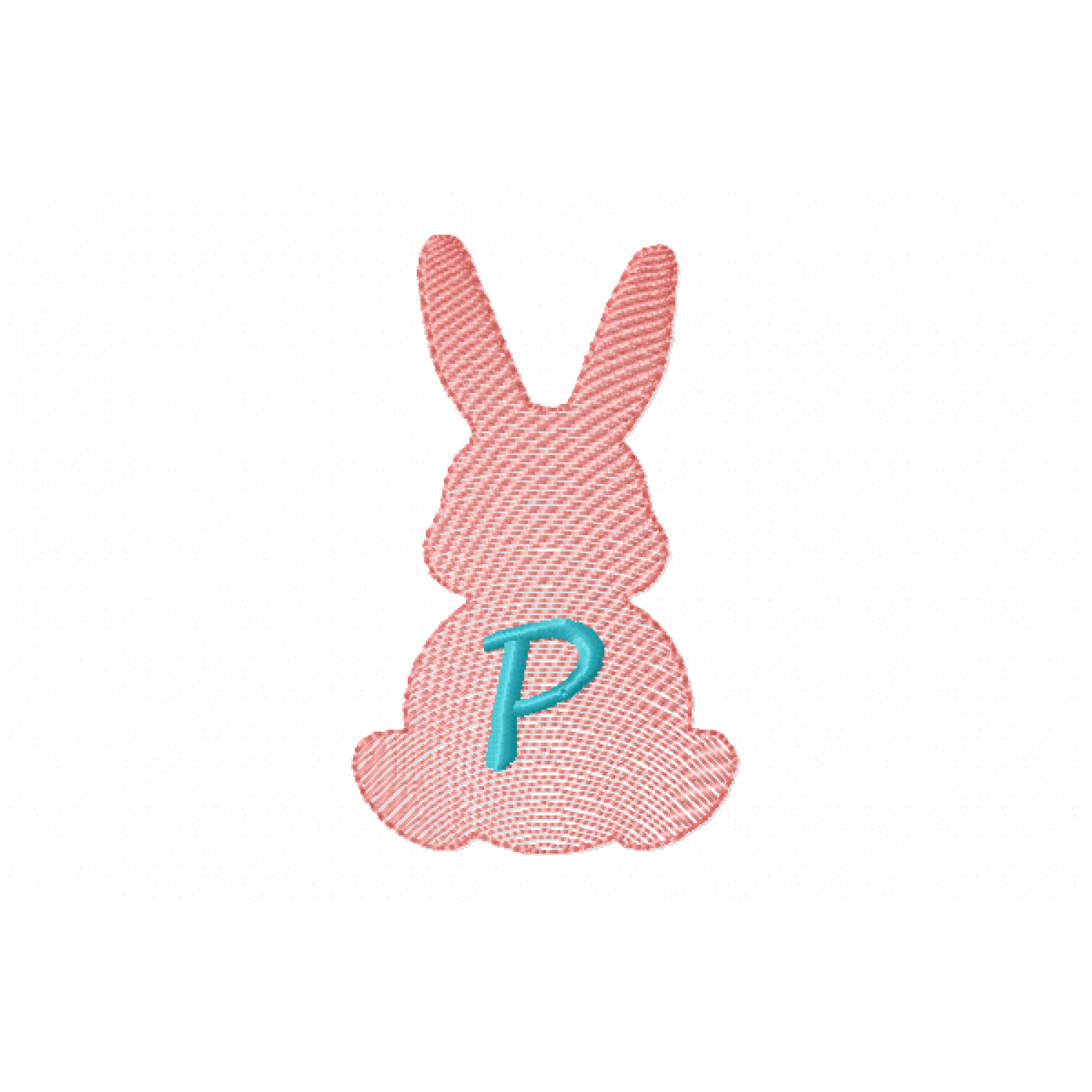 Easter Bunny Letter P Embroidery Design