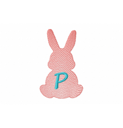 Easter Bunny Letter P Embroidery Design