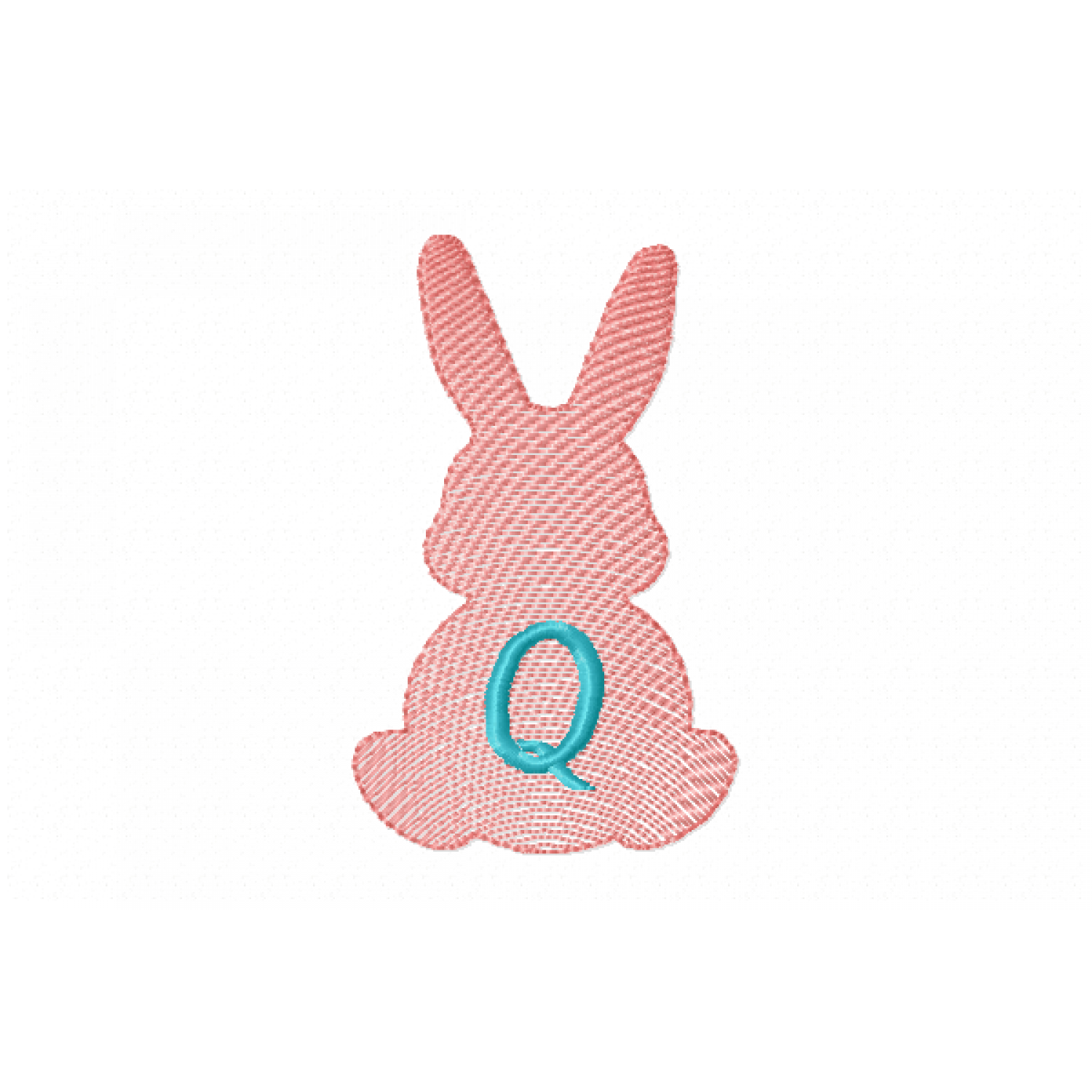 Easter Bunny Letter Q Embroidery Design Free 4x4