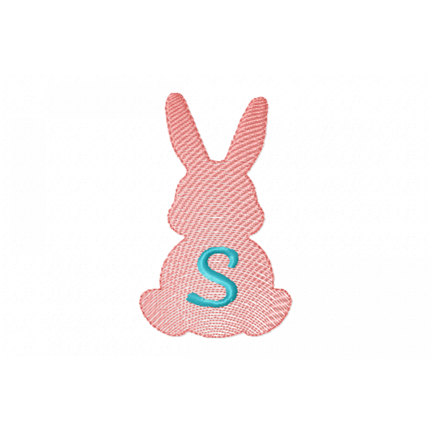 Easter Bunny Letter S Embroidery Design free 4x4