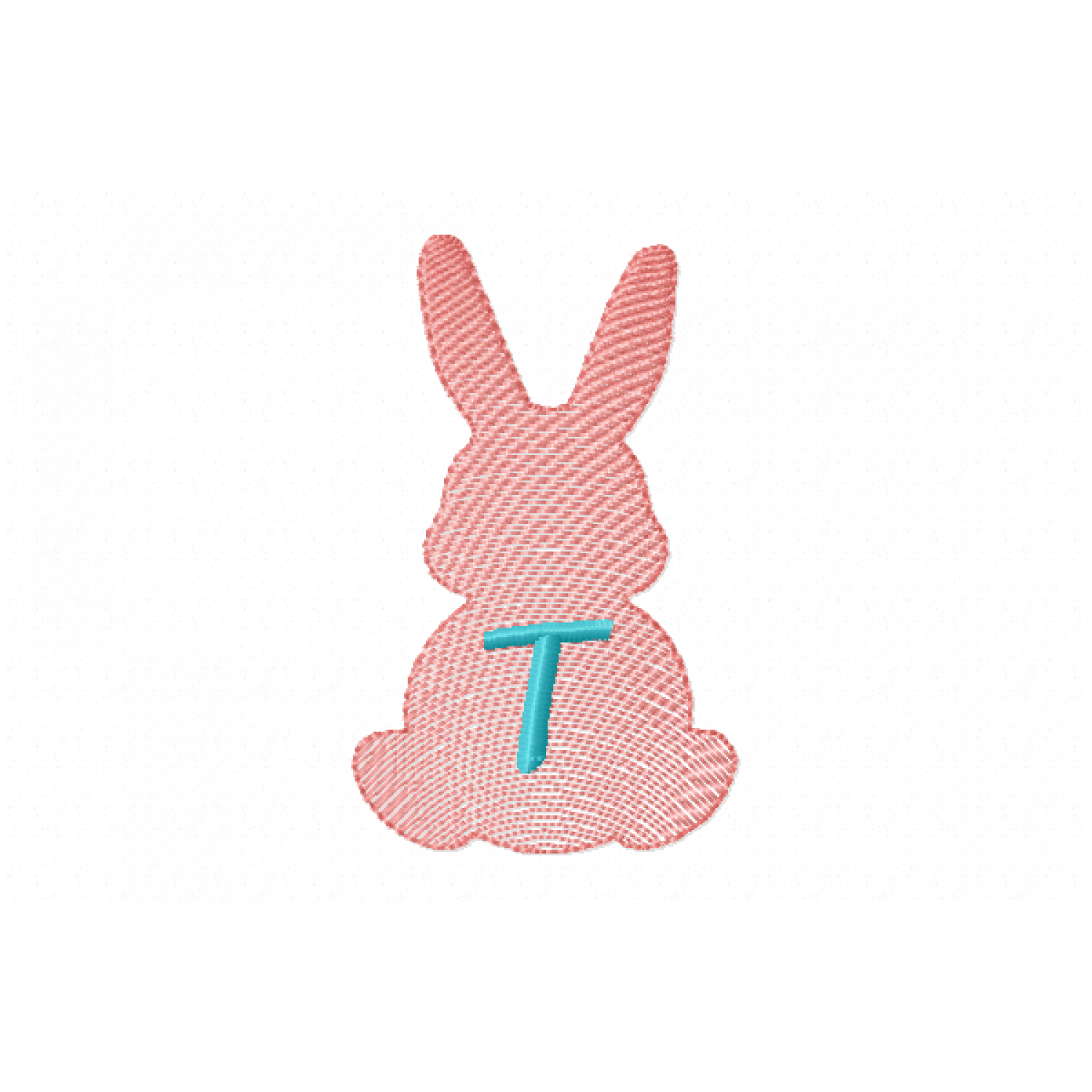 Easter Bunny Letter T Embroidery Design free 4x4