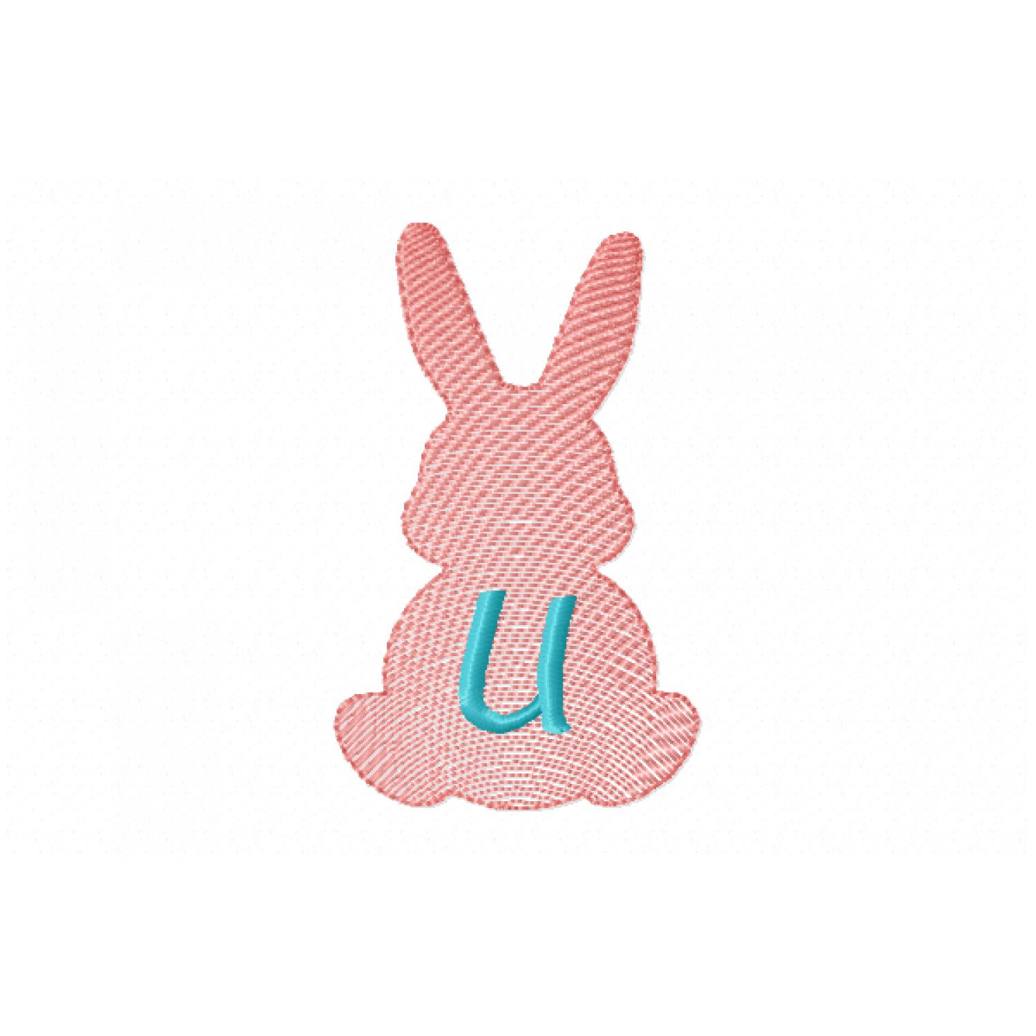 Easter Bunny Letter U Embroidery Design free 4x4