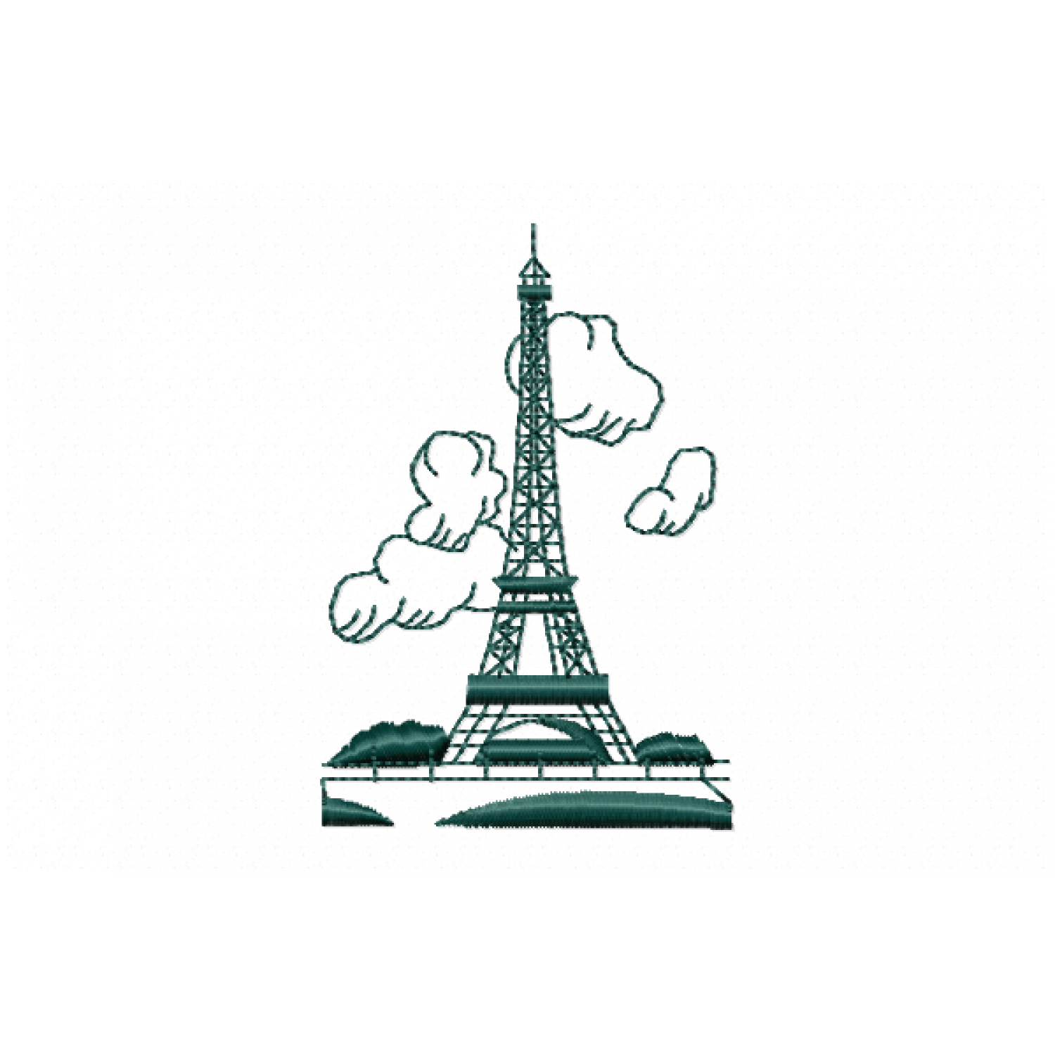 Eiffel Tower Embroidery Design