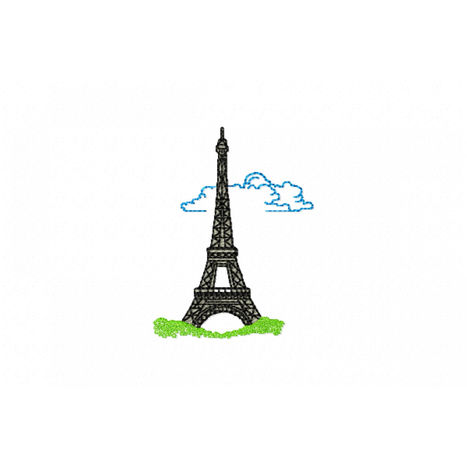 Romantic Eiffel Tower Embroidery Design
