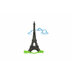 Romantic Eiffel Tower Embroidery Design Romantic Eiffel Tower Embroidery Design