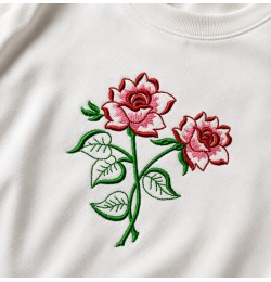 Elegant Twin Rose Embroidery Design