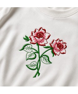 Elegant Twin Rose Embroidery Design