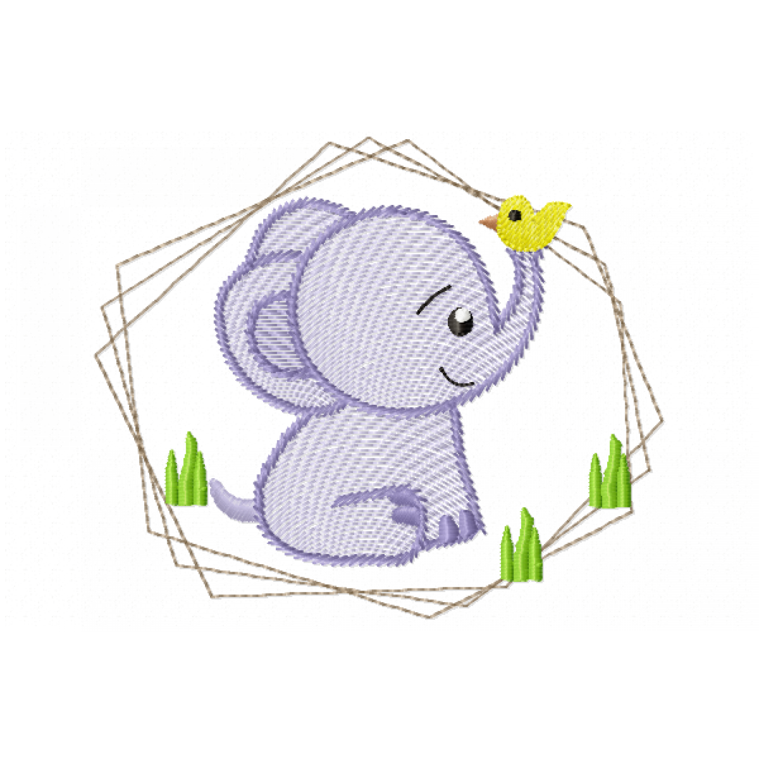 Cute Baby Elephant Embroidery Design