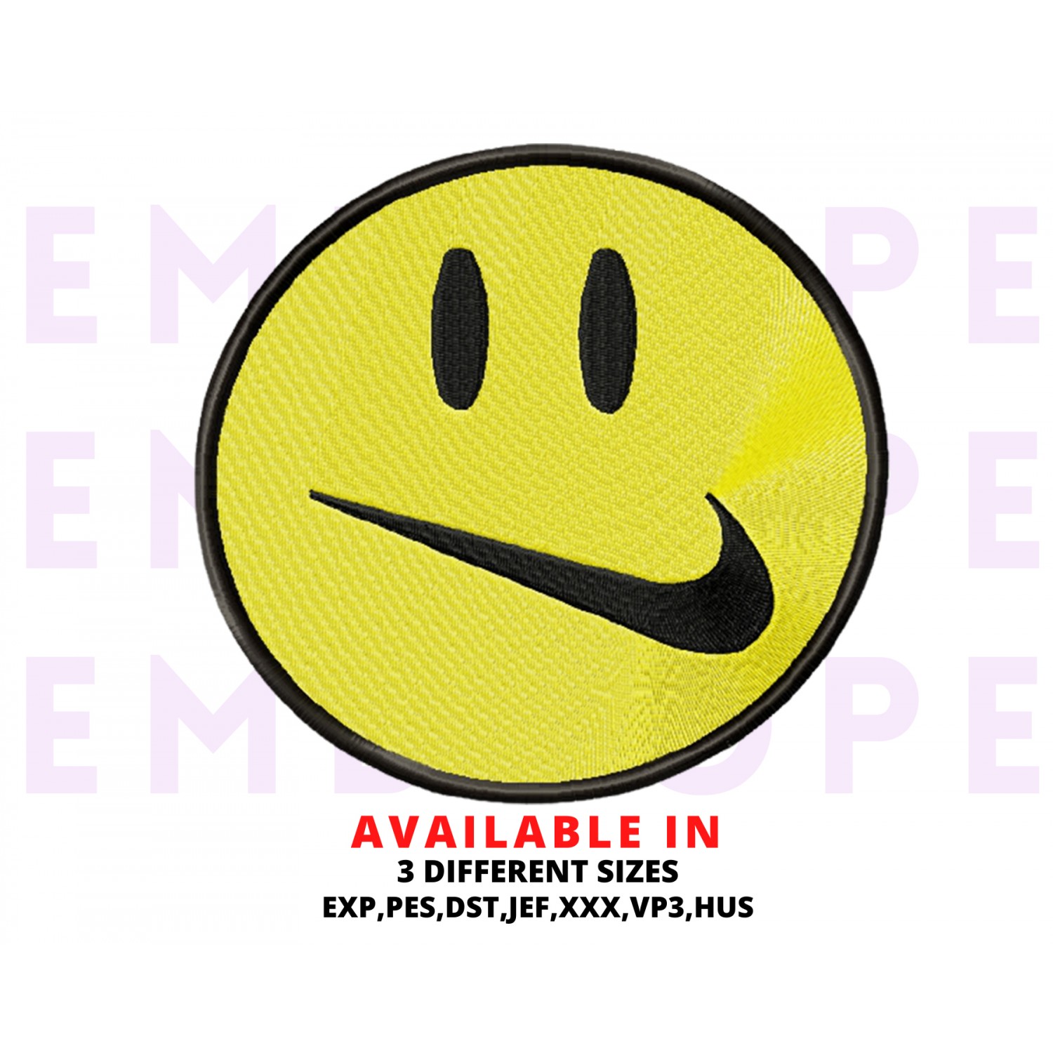 Smiley Face Embroidery Design