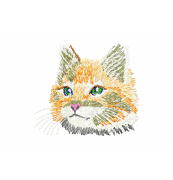 Cute Cat Face Embroidery Design 4x4