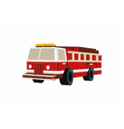 Fire Truck Embroidery Design 4x4