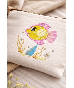 Cute Fish Embroidery Design 4x4