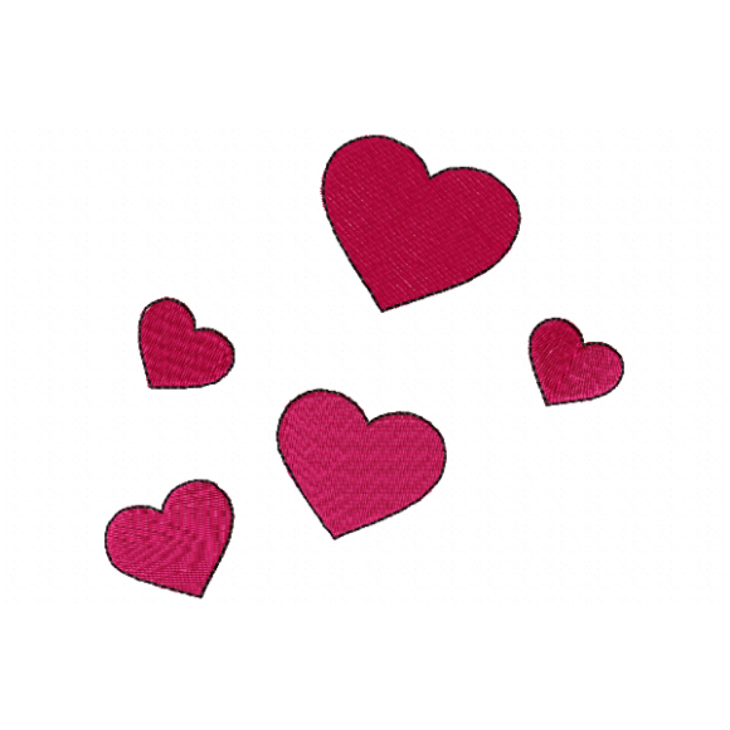 Five Hearts Embroidery Design