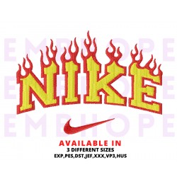 Flame And Logo Sports Embroidery Design Flame And Logo Sports Embroidery Design