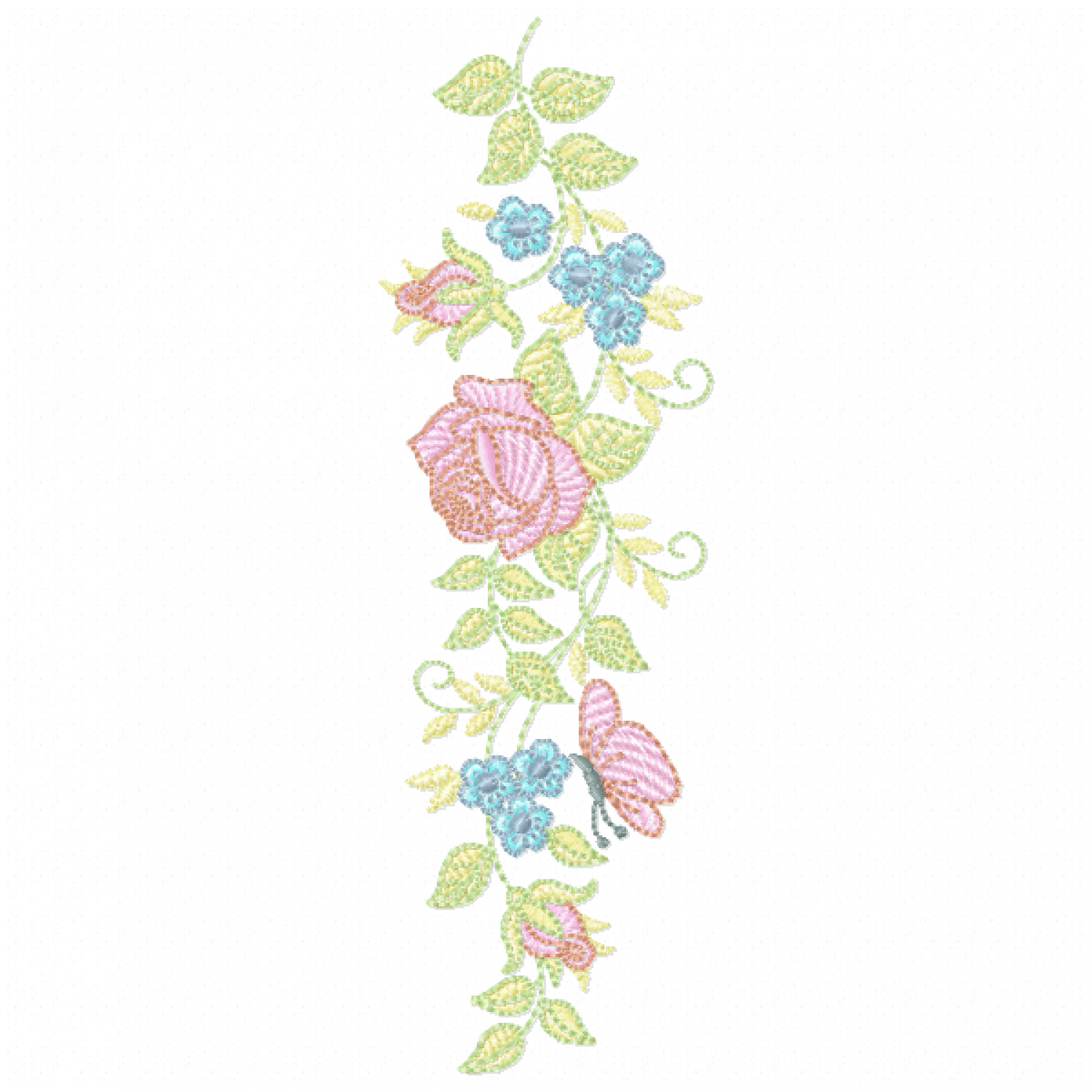 Flower branch Embroidery Design