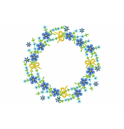 Floral Circle Frame Embroidery Design