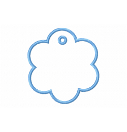 Floral Tag In The Hoop Embroidery Design