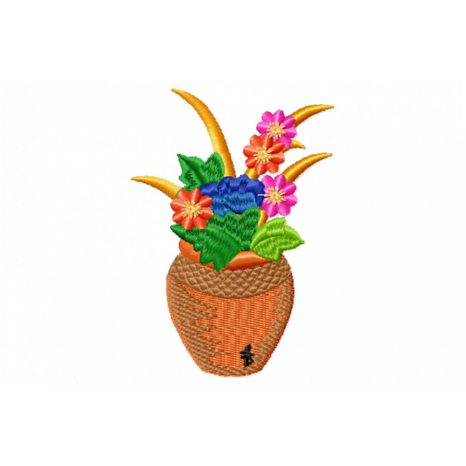 Flower Vase Embroidery Design