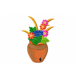 Flower Vase Embroidery Design